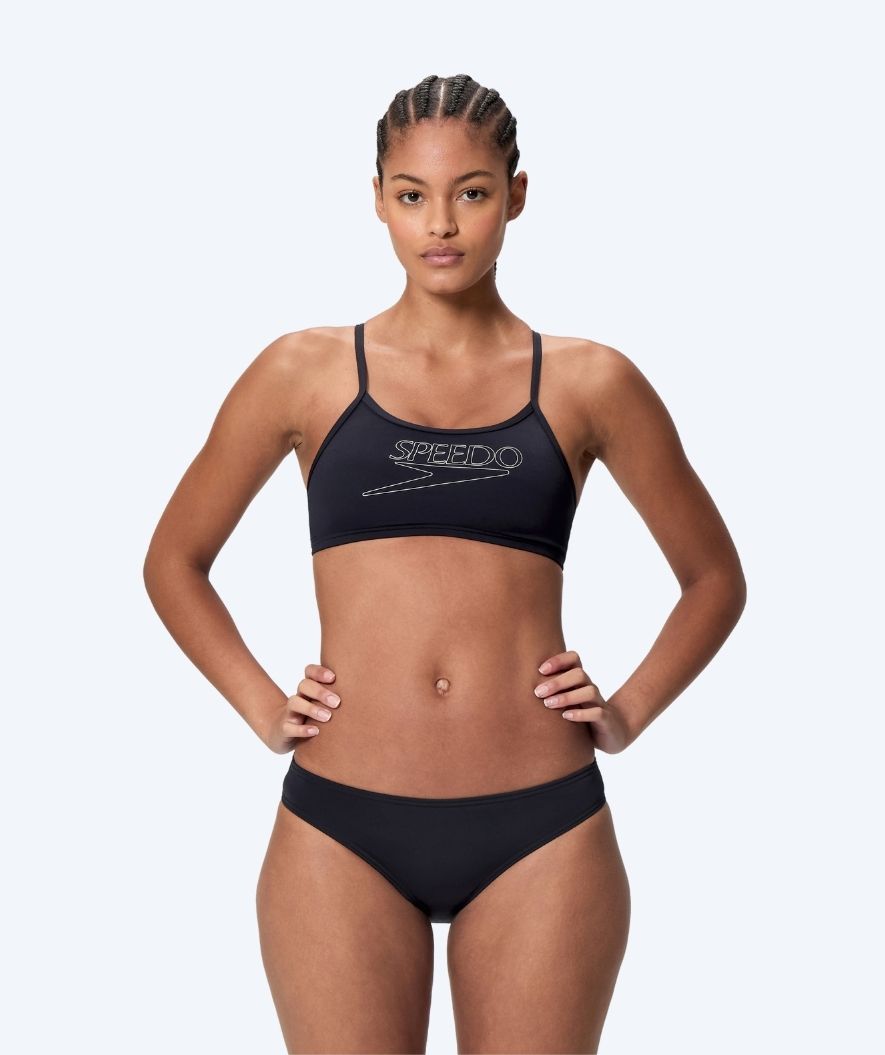 Speedo bikinit naisille - Endurance Logo Thin Strap - Musta