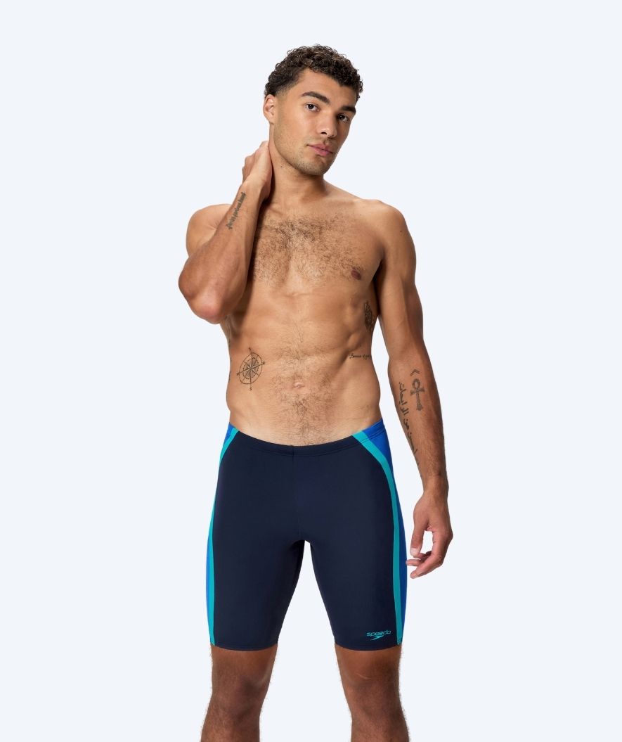 Speedo pitkät uimahousut miehille - Solid Splice - Tummansininen/Vaaleansininen