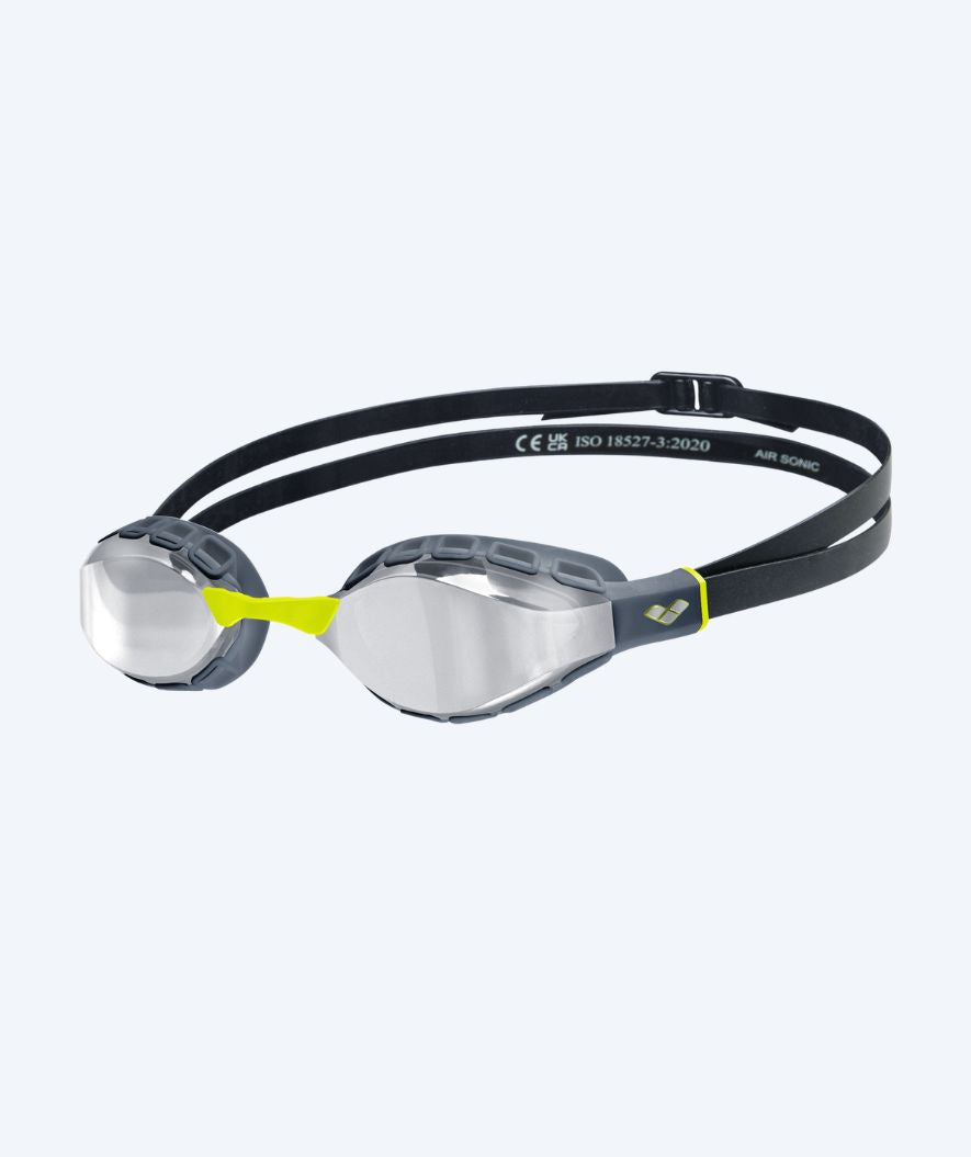 Arena Elite-uimalasit - Air Sonic Mirror - Tummanharmaa/Keltainen