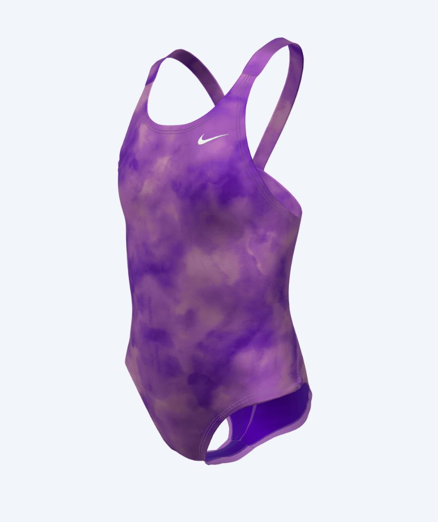 Nike uimapuku tytöille - Hydrastrong Print Fastback - Violetti/Vaaleanpunainen