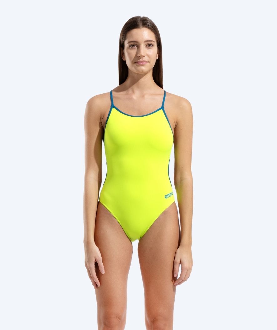 Arena uimapuku naisille - Solid Lace Back - Keltainen/Sininen