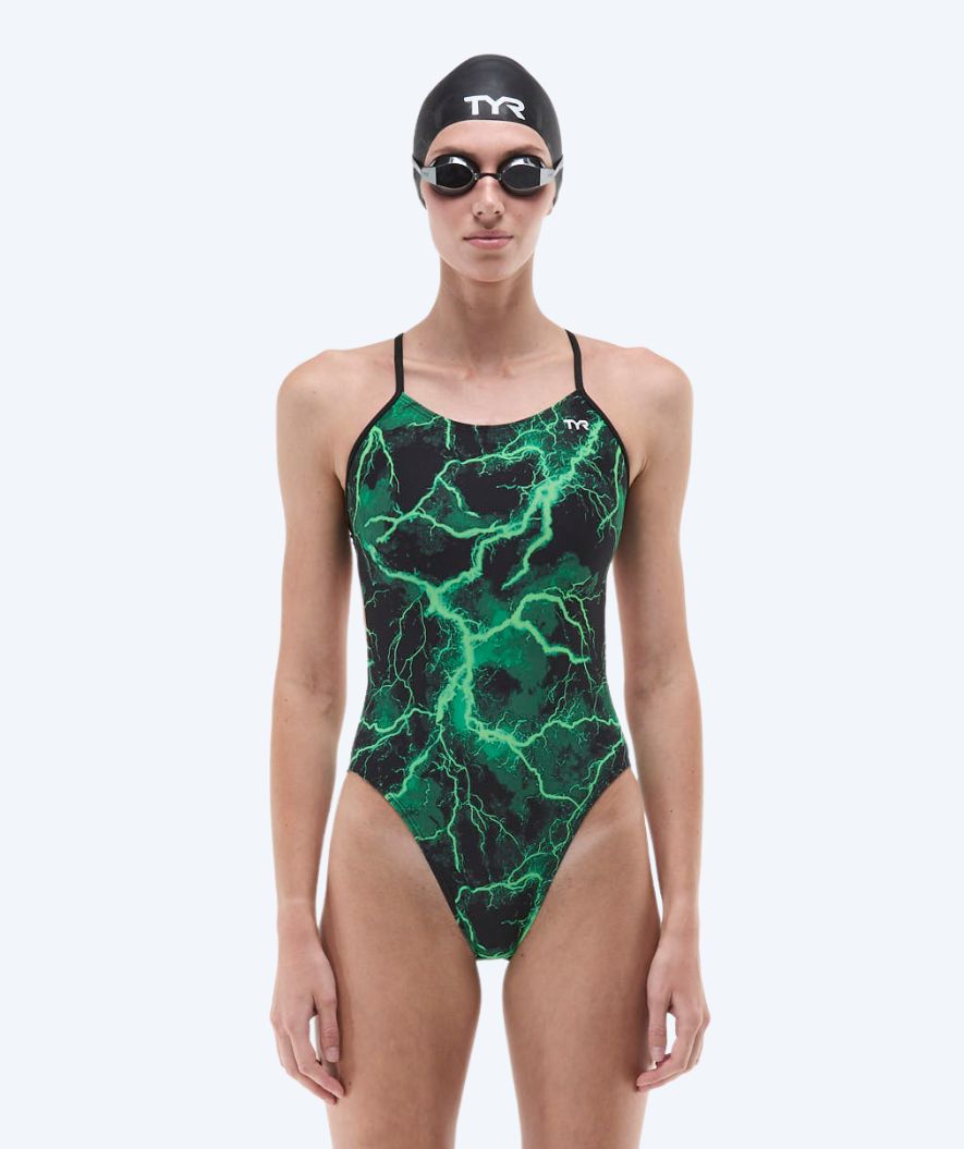 TYR uimapuku naisille - Durafast Elite Cutoutfit Arterix - Vihreä/Musta