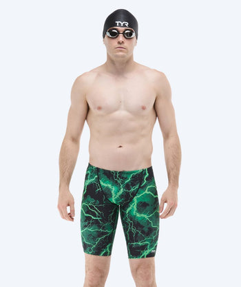 TYR pitkät uimahousut miehille - Durafast Elite Arterix - Vihreä/Musta