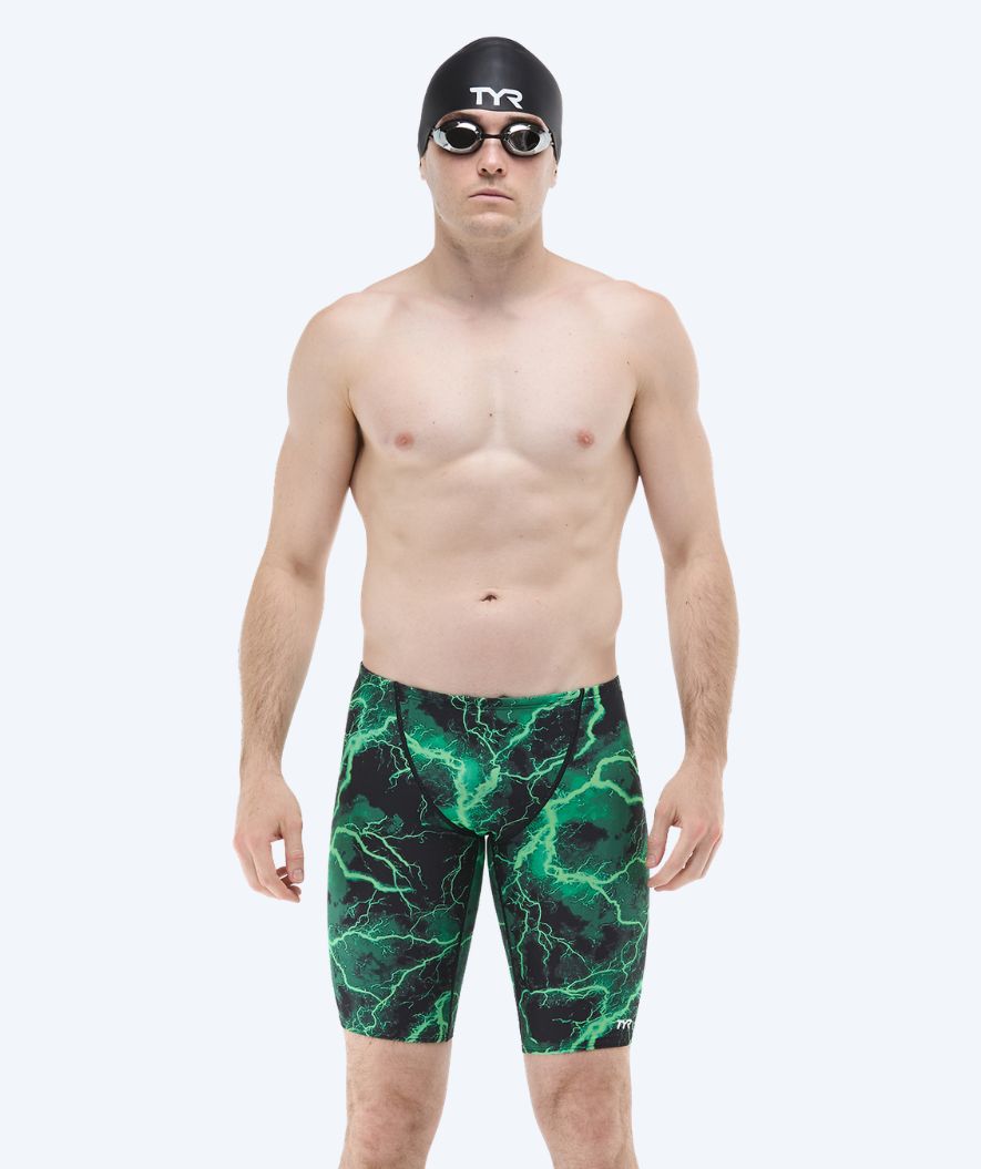 TYR pitkät uimahousut miehille - Durafast Elite Arterix - Vihreä/Musta