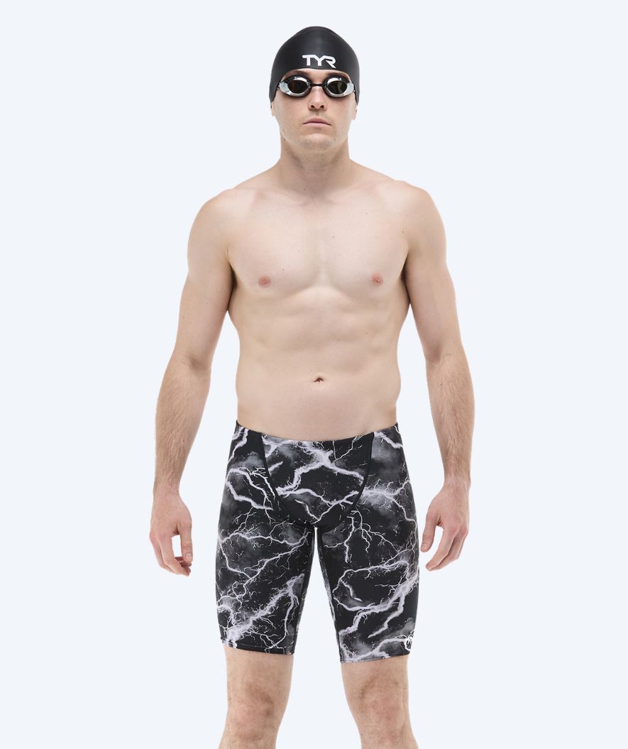 TYR pitkät uimahousut miehille - Durafast Elite Arterix - Harmaa/Musta
