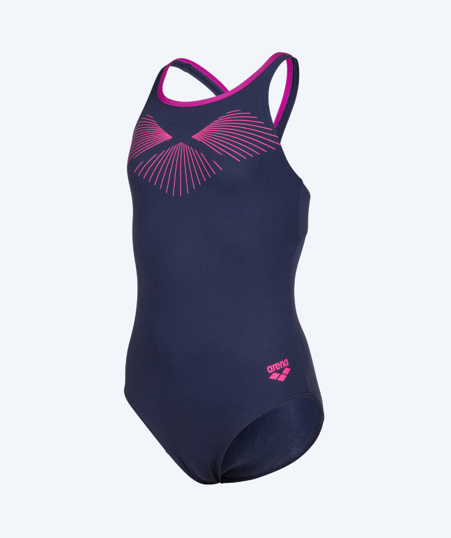 Arena uimapuku tytöille - Bay Swim Pro Back - Tummansininen/Pinkki