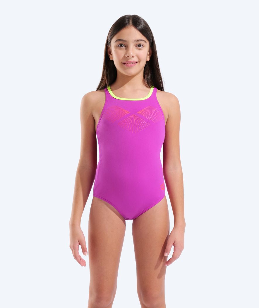 Arena uimapuku tytöille - Bay Swim Pro Back - Pinkki/Vihreä