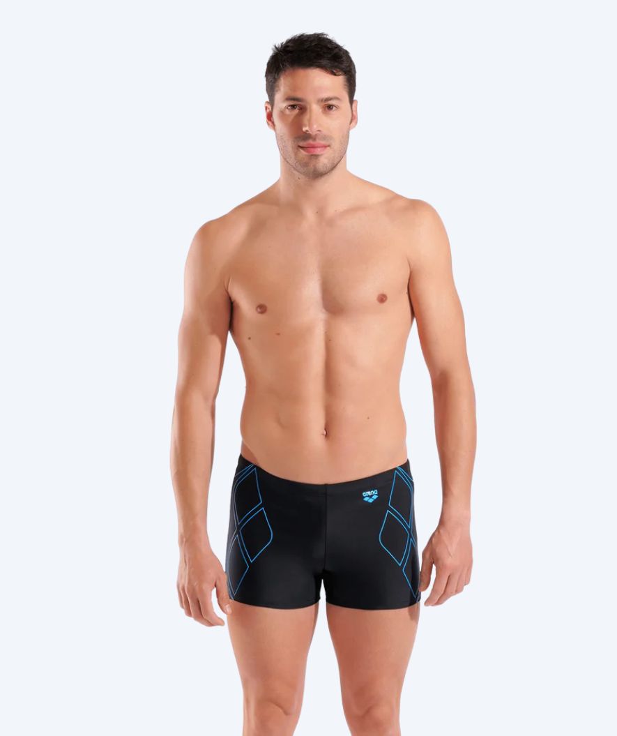 Arena trunks miehille - Graphic - Musta/vaaleansininen