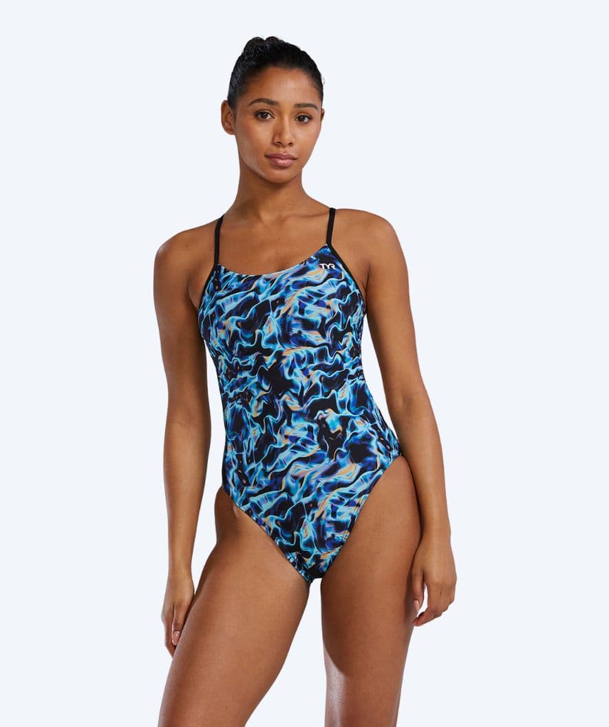 TYR uimapuku naisille - Durafast Energia Cutoutfit - Sininen/vihreä