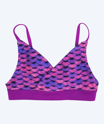 Fin Fun merenneitobikinin yläosa tytöille ilman röyhelöitä - Asian Magenta (Violetti)