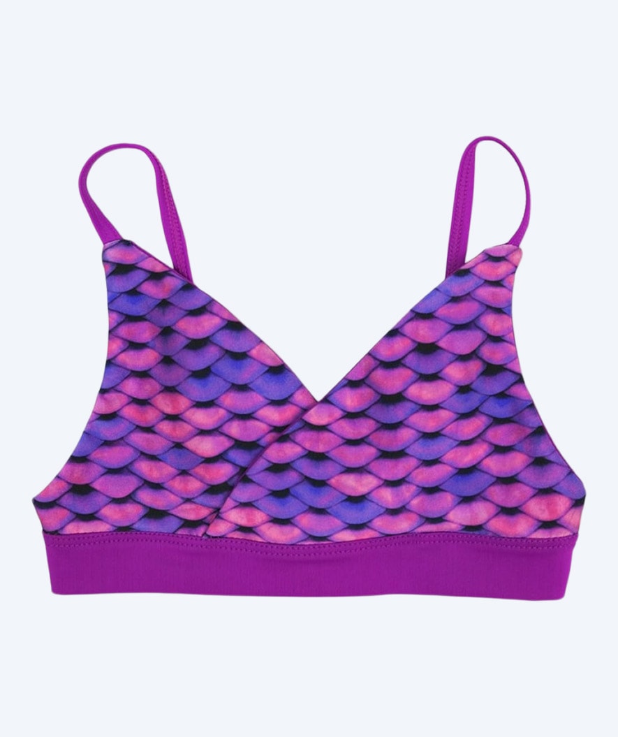 Fin Fun merenneitobikinin yläosa tytöille ilman röyhelöitä - Asian Magenta (Violetti)