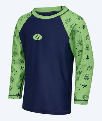 Watery UV-paita lapsille - Brandman pitkähihainen Rashguard - Vihreä/sininen