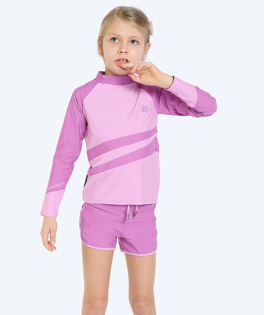 Watery UV-paita lapsille - Manami pitkähihainen Rashguard - Atlantic Purple