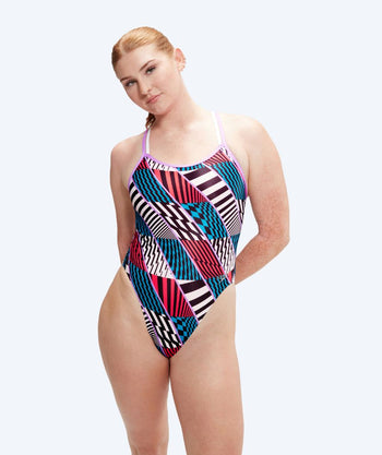 Speedo uimapuku naisille - Allover Digital Starback - Punainen/Sininen