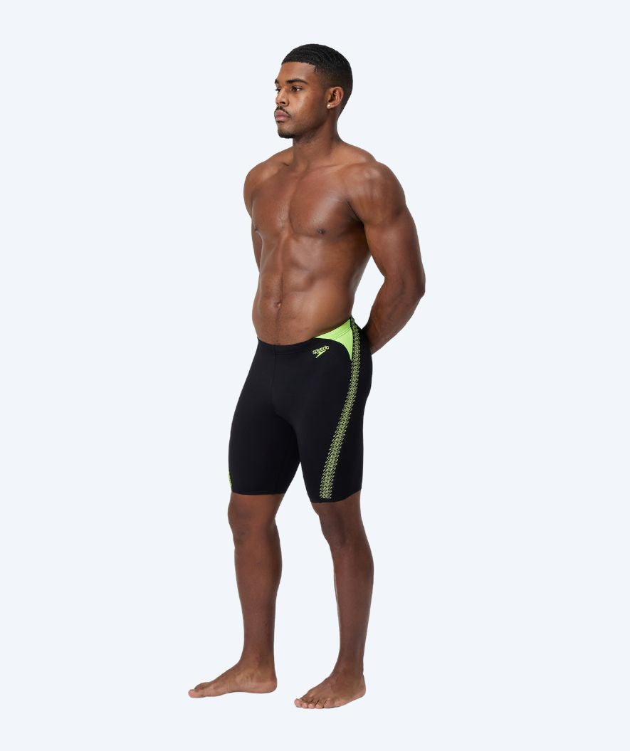 Speedo pitkät uimahousut miehille - Hyperboom Splice - Musta/Keltainen