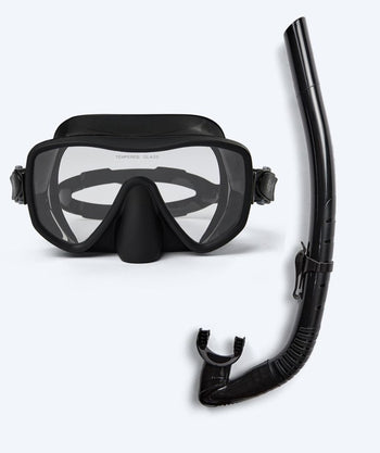 Watery Combo snorkkelisetti aikuisille (yli 15 vuotiaille) - Coast/Itzel - Musta