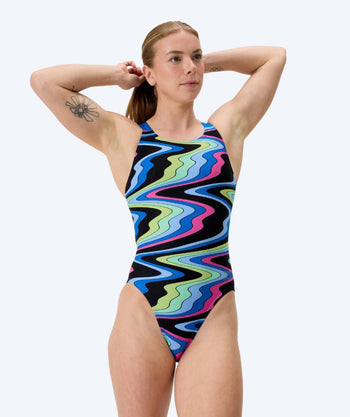 Speedo uimapuku naisille - Printed Leaderback - Musta/sininen
