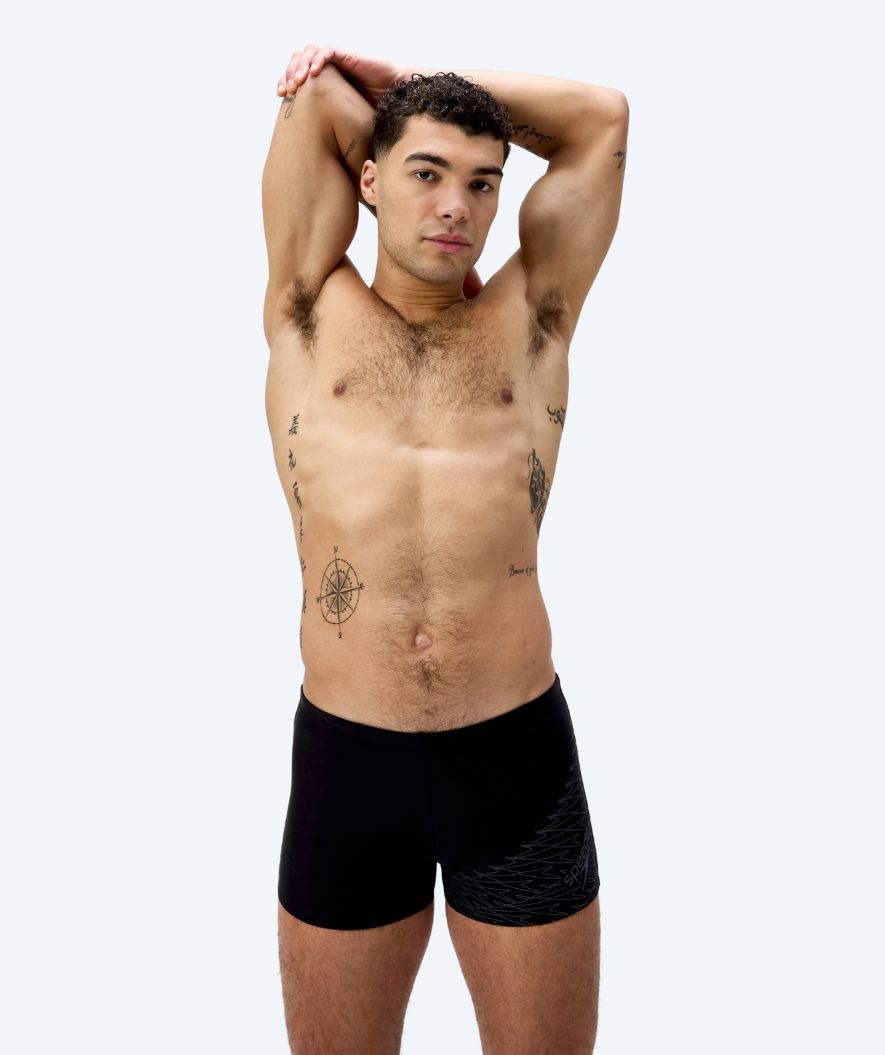 Speedo aquashorts miehille - Medley Logo - Musta/tummanharmaa