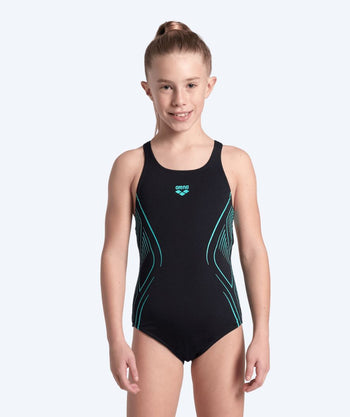 Arena uimapuku tytöille - Reflecting Swim Pro Back - Musta/Vaaleansininen
