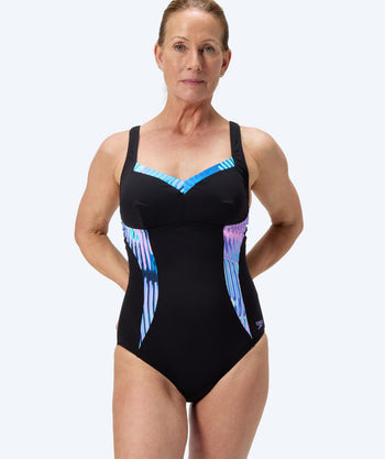 Speedo uimapuku naisille - Shaping Printed LunaElustre - Tummansininen/turkoosi