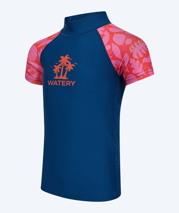 Watery UV-paidat lapsille - Osiris Lyhythihainen Rashguard - Pinkki/tummansininen