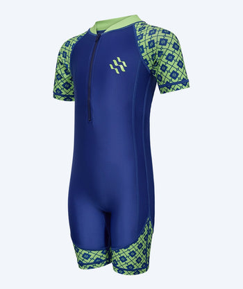 Watery UV-puvut lapsille - Athena Lyhythihainen Rashguard - Vihreä/tummansininen