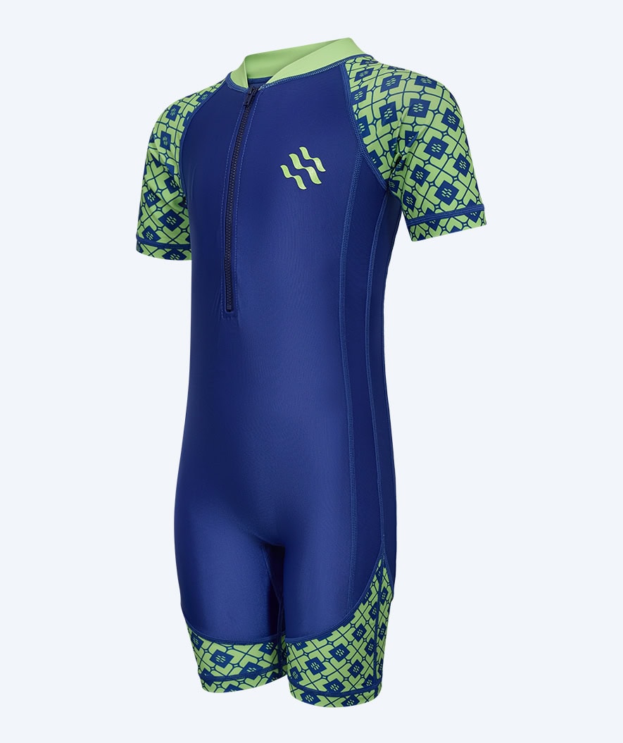 Watery UV-puvut lapsille - Athena Lyhythihainen Rashguard - Vihreä/tummansininen