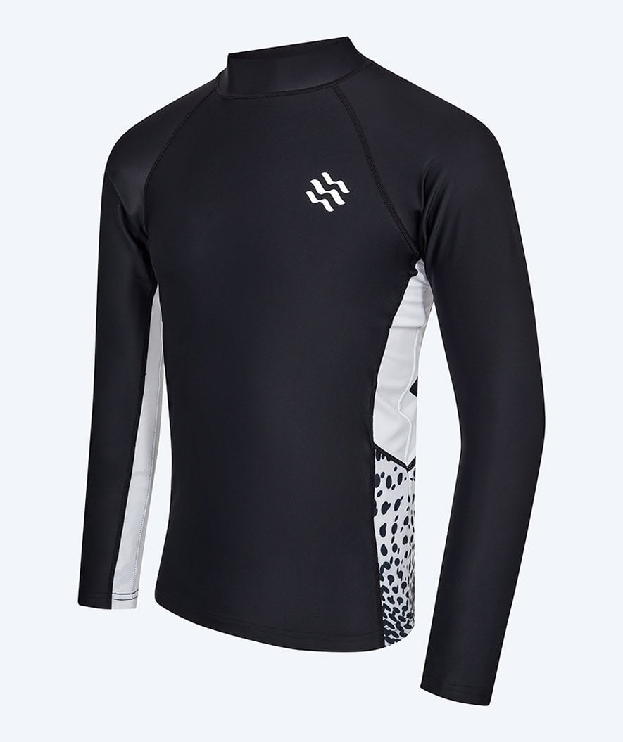 Watery UV-paidat miehille - Scylla Pitkähihainen Rashguard - Musta/valkoinen