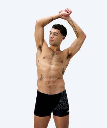 Speedo uimabokserit miehille - Hyperboom V-Cut - Musta/vihreä