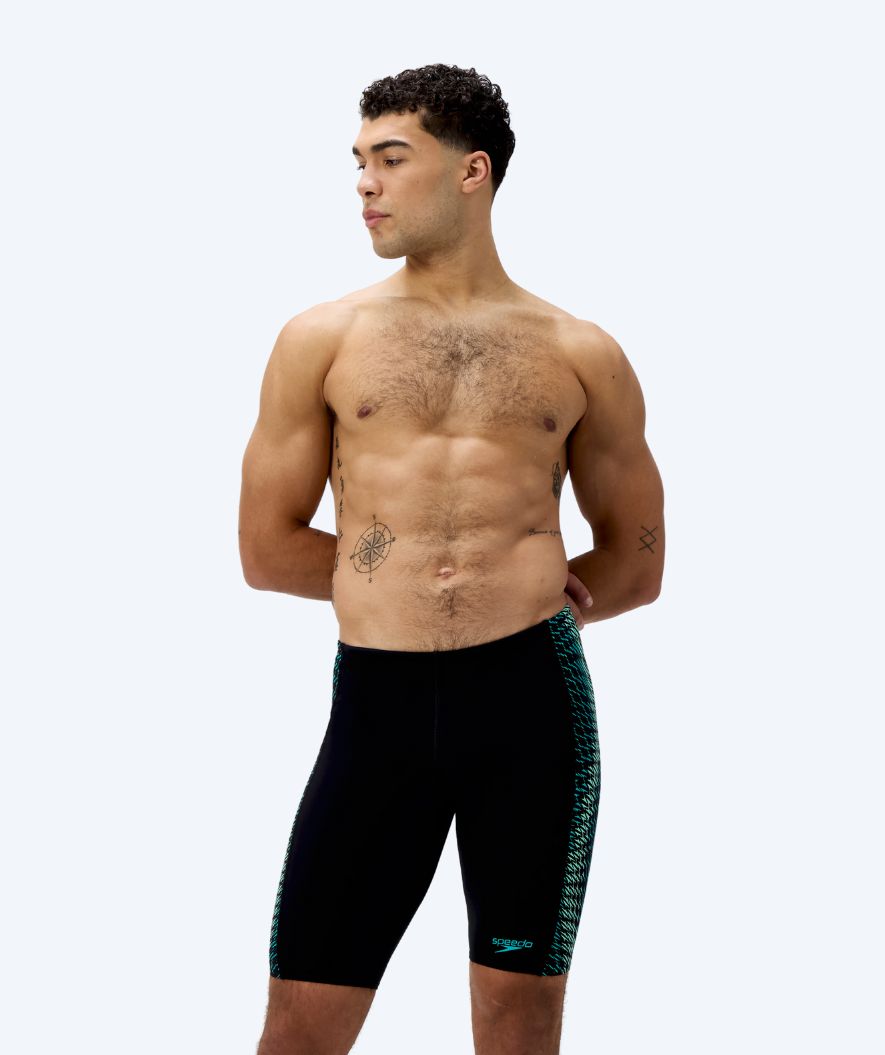 Speedo pitkät uimahousut miehille - Endurance Max Tech Pannel - Musta/vihreä