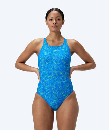 Speedo uimapuku naisille - Hyperboom Allover Medalist - Sininen/vihreä