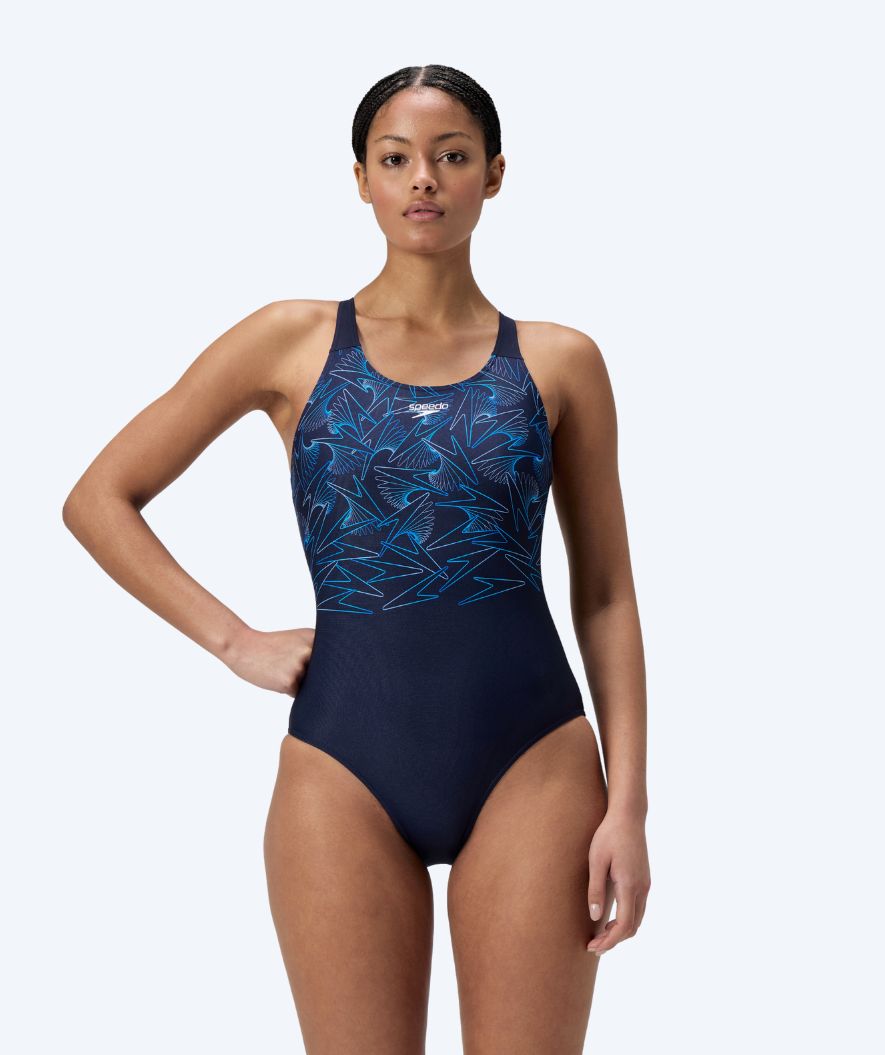 Speedo uimapuku naisille - Hyperboom Placement Muscleback - Tummansininen/Vaaleansininen
