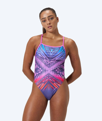 Speedo uimapuku naisille - Placement Digital V-Back - Violetti/punainen