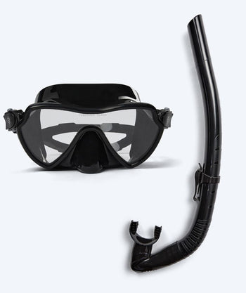 Watery Combo snorkkelisetti aikuisille (yli 15 vuotiaille) - Fraser/Itzel - Musta