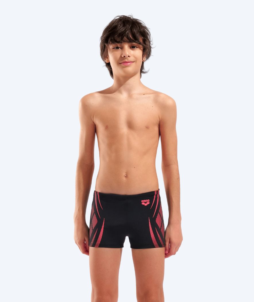 Arena bokseriuimahousut pojille - Poseidonia - Musta/punainen