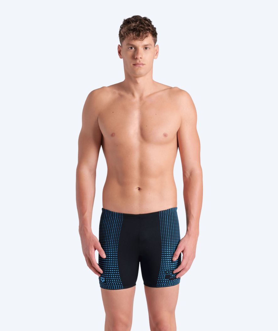 Arena pitkät uimahousut miehille - Foggy Dots - Musta/Vaaleansininen