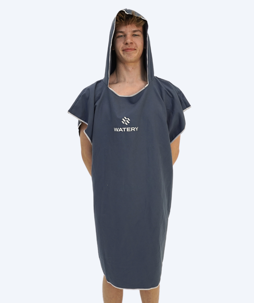 Watery kylpyponcho aikuisille - mikrokuitu - tummansininen