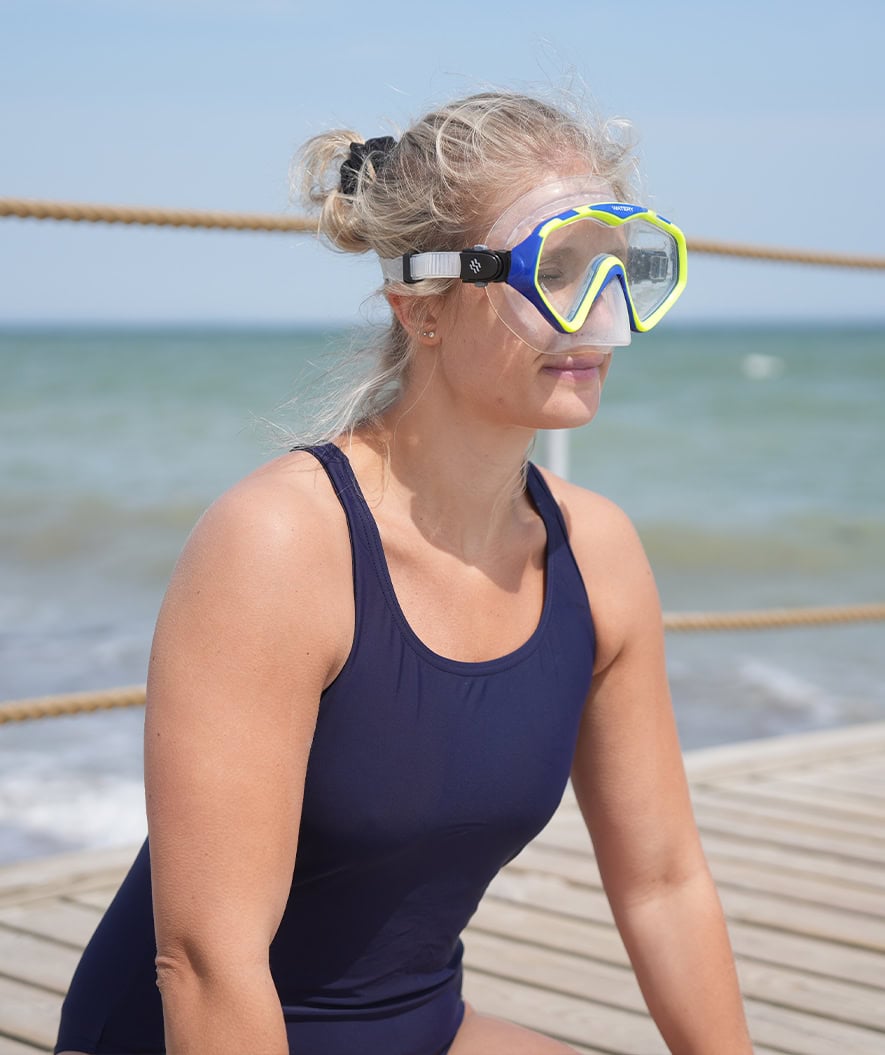 Watery Combo snorkkelisetti aikuisille (yli 15 vuotiaille) - Leach Pro - Sininen/keltainen