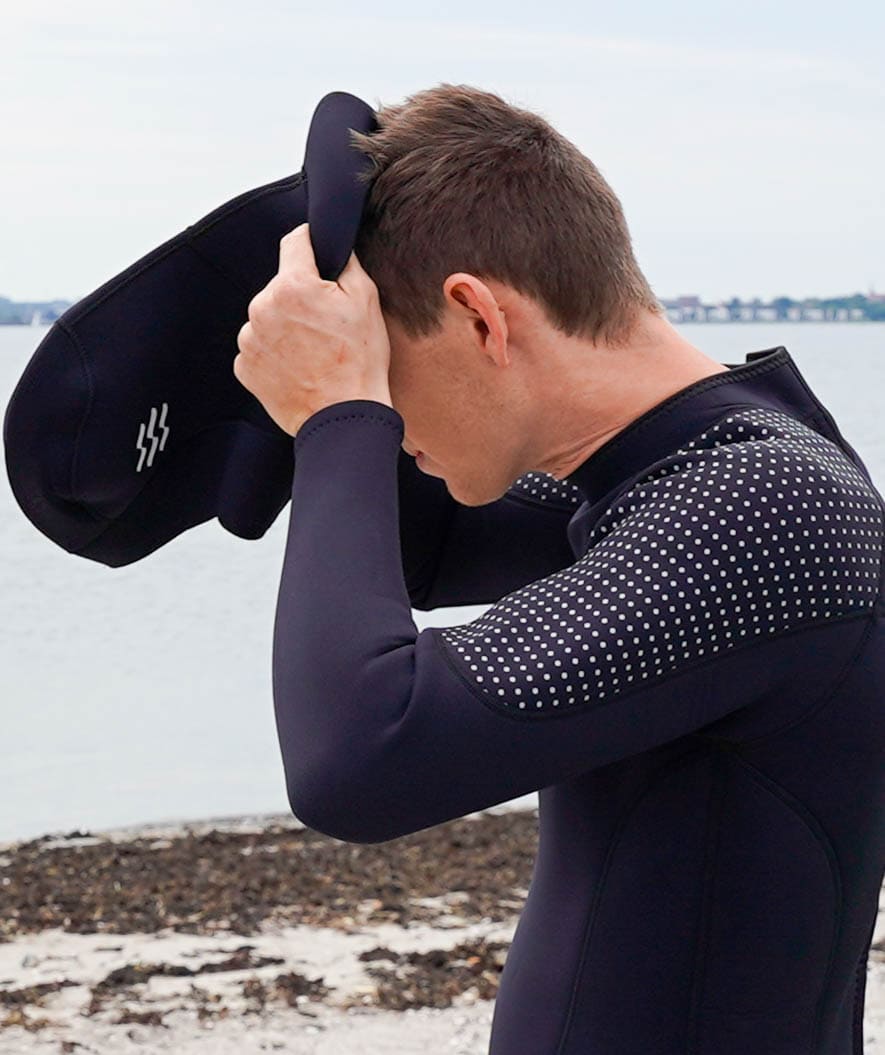 Watery neopreenihuppu kauluksella - Hedgehog (3 mm) - Musta