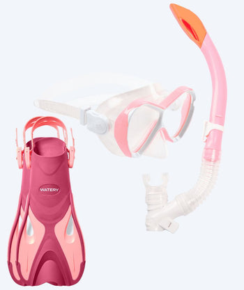 Watery snorkkelisetti lapsille - Fisher/Triton - Pinkki/vaaleanpunainen