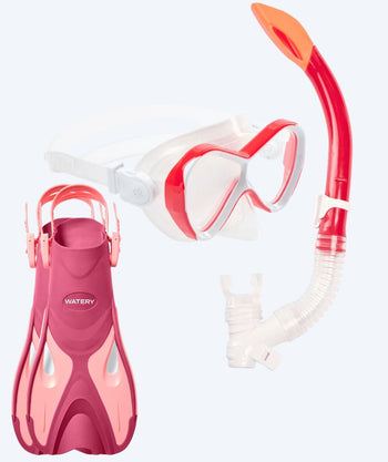 Watery snorkkelisetti lapsille - Fisher/Triton - Pinkki/punainen