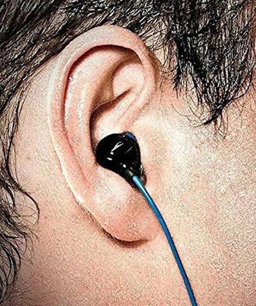 H2OAudio vedenkestävät kuulokkeet - Surge S Plus - lyhyt naru - Sininen