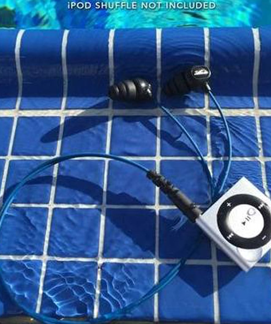 H2OAudio vedenkestävät kuulokkeet - Surge S Plus - lyhyt naru - Sininen