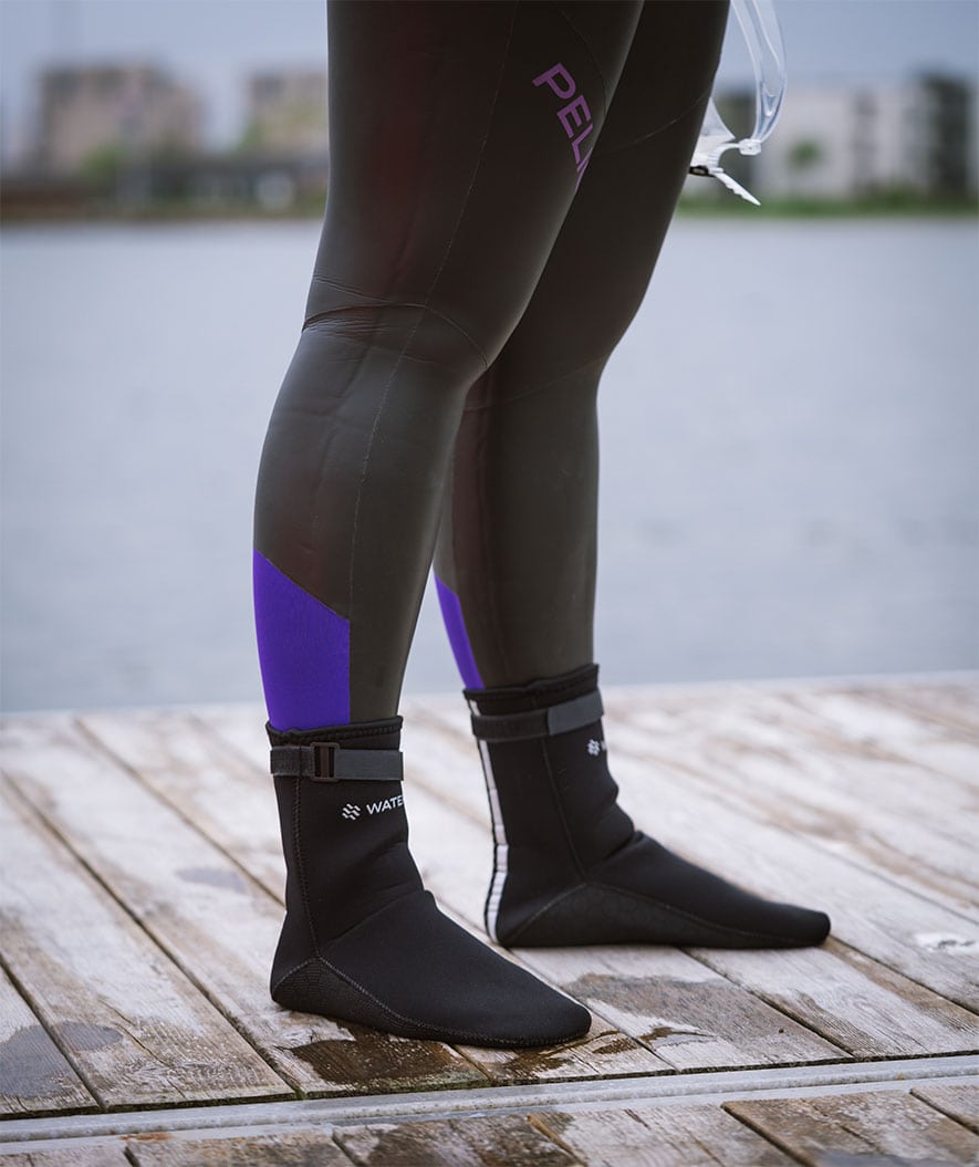 Watery neopreenisukat avovesiuintiin - Reptile (3 mm) - Musta