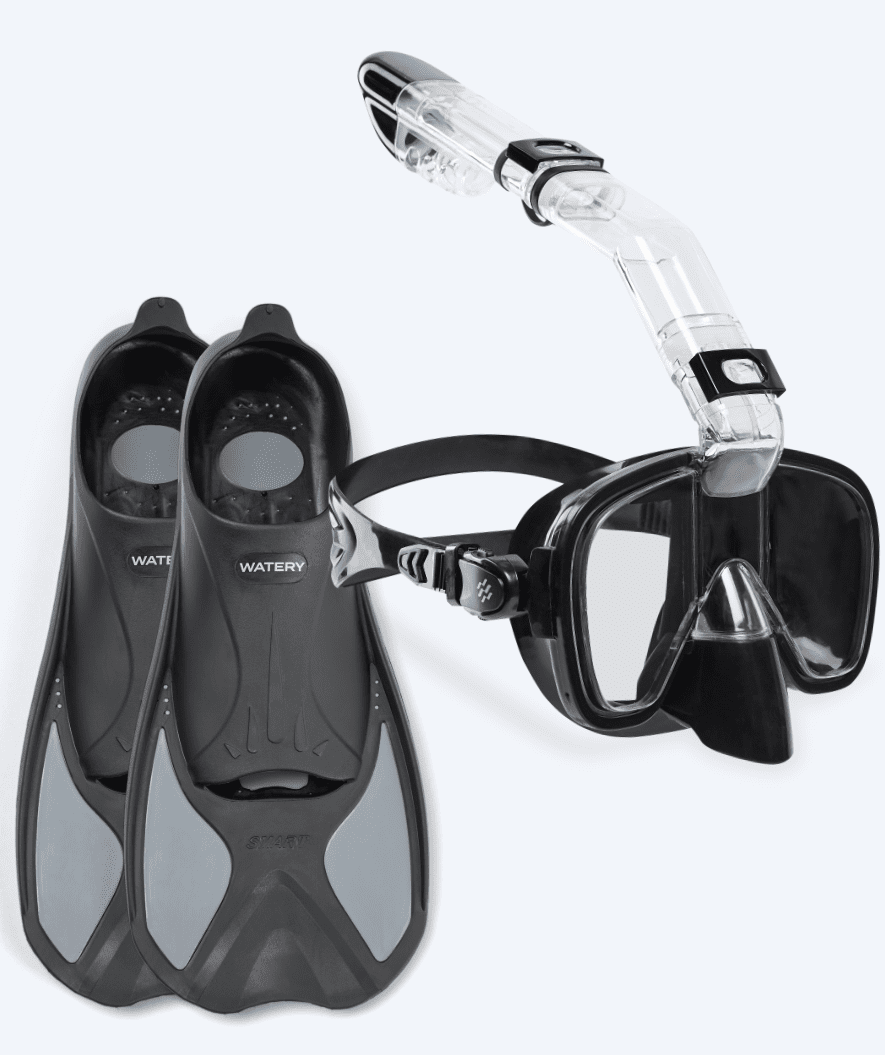 Watery snorkkelisetti lapsille - Pike/Pearl - Musta