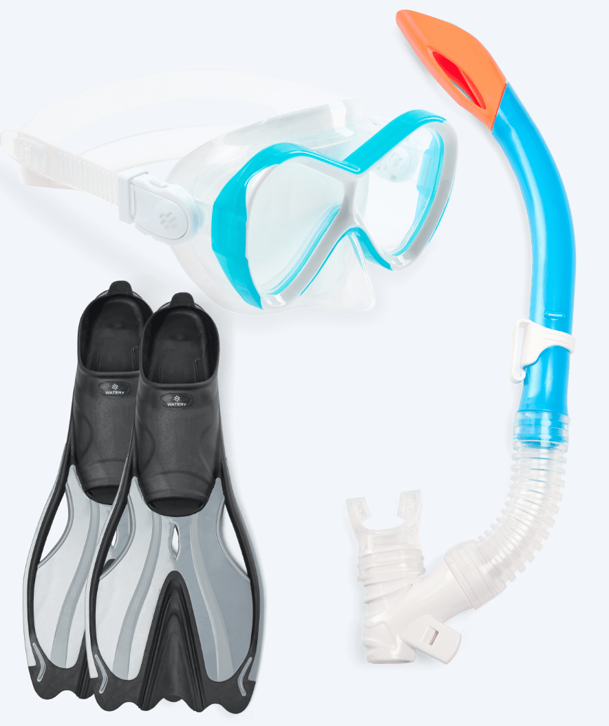 Watery snorkkelisetti lapsille - Delphina/Triton - Vaaleansininen