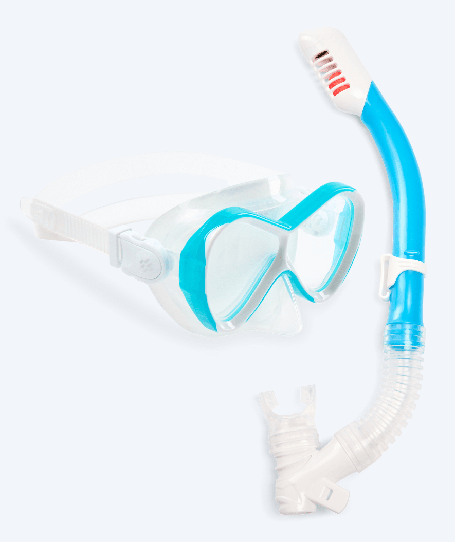 Watery Combo snorkkelisetti lapsille - Triton Full-dry - Vaaleansininen