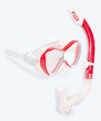 Watery Combo snorkkelisetti lapsille - Triton Full-dry - Punainen