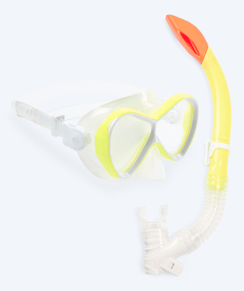 Watery Combo snorkkelisetti lapsille - Triton Semi-dry - Keltainen