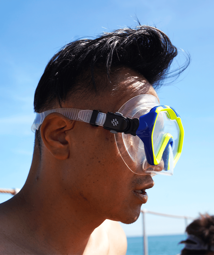 Watery Combo snorkkelisetti aikuisille (yli 15 vuotiaille) - Leach Pro - Sininen/keltainen